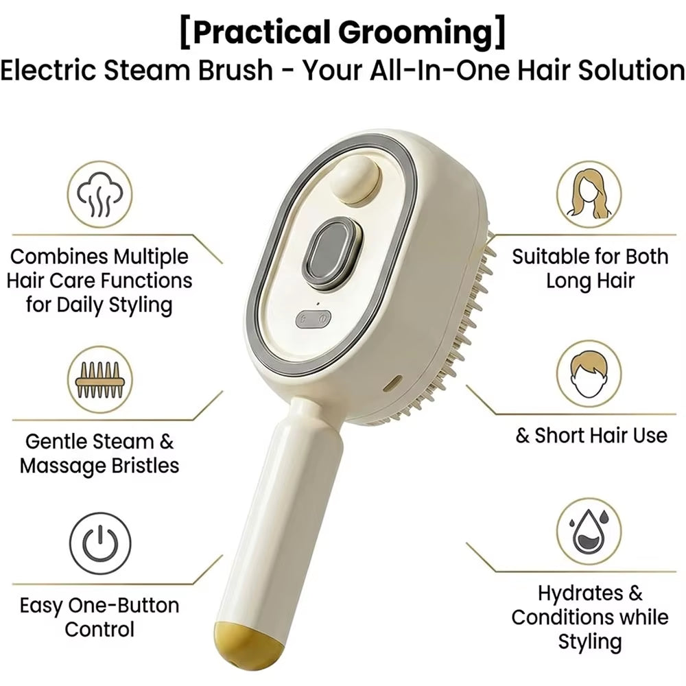 New Electric Brush Hair Care Spray Massage Comb Anti-Static Self-Cleaning Hairbrush Hair Oil Applicator Women Girls